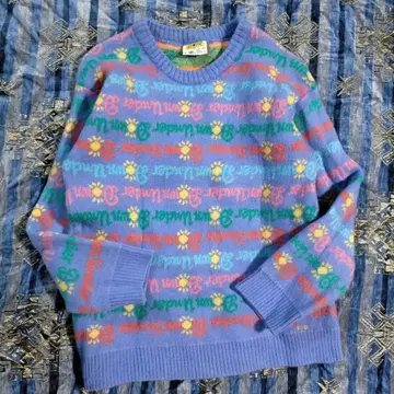 초레어 빈티지 쇼와 레트로 켄 도른 올 패턴 스웨터 하이 게이지 니트