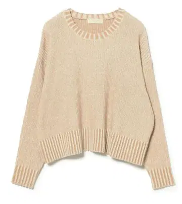 빔즈 바이컬러 니트 상의 베이지