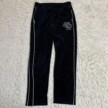 90s [Fubu] 후부 벨로아 팬츠 블랙 M 자수 와펜