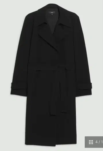 theory 블랙 코트 Crepe Oaklane Trench Coat