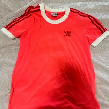 adidas 반팔 T셔츠 S 오렌지 3스트라이프