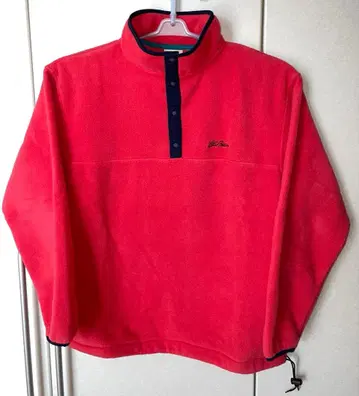 레어 80s USA제 엘엘빈 하프 스냅 플리스 필기체 로고