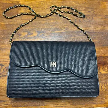 블랙 물결 모양 플랩 파티 백