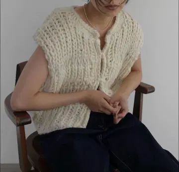 hellam 핸드 니트 로빙 베스트