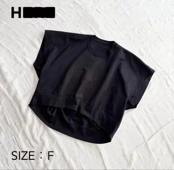 블랙 크롭 T셔츠 사이즈 F