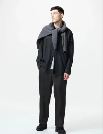 [ 새상품급, 레어 ] UNIQLO 블랙 와이드 테이퍼드 청바지 xs