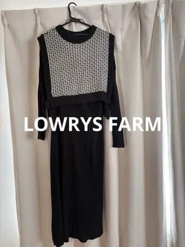 새상품급 LOWRYS FARM 베스트 포함 터틀 니트 롱 원피스