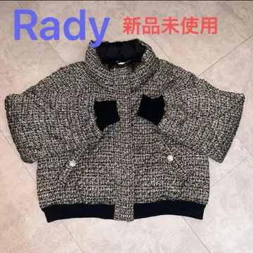 미사용 새상품 Rady 트위드 파이버 다운 블루종