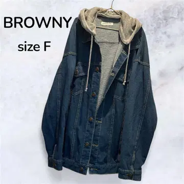 BROWNY 후드 부착 데님 자켓