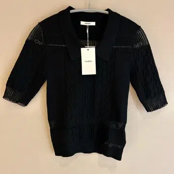 [미사용 새상품] MURUA 시어 케이블 하프 니트 무루아