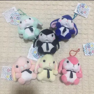 포테우사 롯삐 블랙 넥타이 봉제 인형 마스코트 전 6종 세트