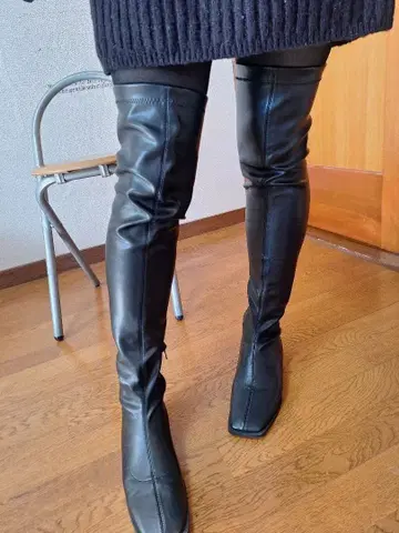 로리즈팜 니하이 부츠 블랙 L24.5cm