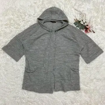 ZAMPA (M) 7부 소매 니트 가디건 알파카 100%