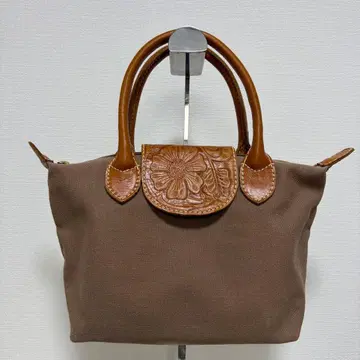 페스티벌 fes 카빙 가죽 캔버스 핸드백