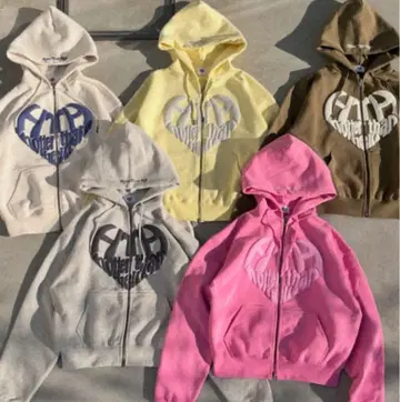 hth 하트 로고 후드티 핑크