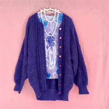 vintage 니트 가디건 jantiques 로키에 hooked