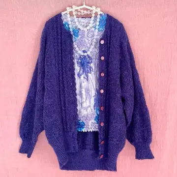 vintage 니트 가디건 jantiques 로키에 hooked