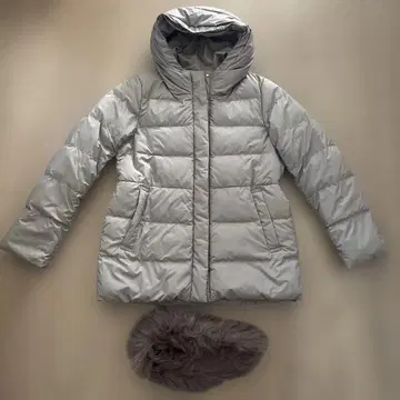 후드 부착 숏 기장 다운 코트