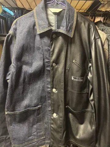 JieDa 데님 가죽 자켓