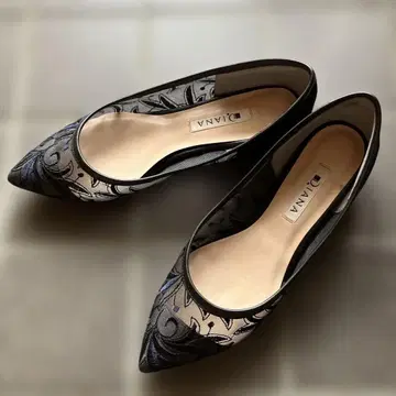 DIANA 자수 플랫슈즈 블랙/파랑