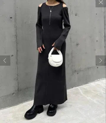 mystic mline 컷 아웃 니트 원피스 브라운 2