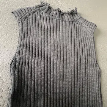 슬리브리스 리브 니트 롱 원피스 블랙