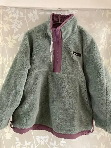 JaVa 리버서블 하프 지퍼 보아 자켓 그린/퍼플 M