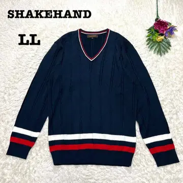 셰이크핸드 남성용 V넥 스웨터 니트 얇은 소재 빅 사이즈 LL