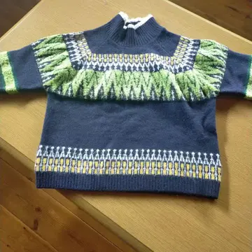 하이넥 니트 스웨터 네이비