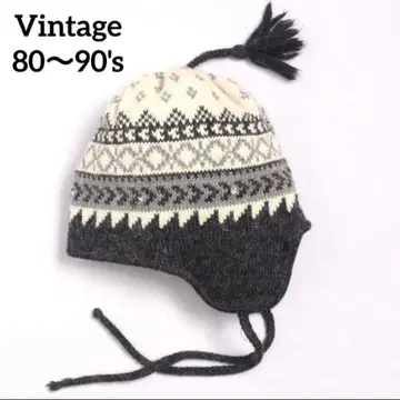 [ Vintage ] 1980s~ 플라이트 캡 귀마개 니트 모자