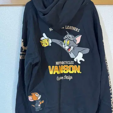 VANSON 톰과 제리 후드티 XL 블랙