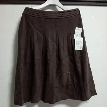 빅 사이즈 택 포함 새상품 23구 브라운 플레어 스커트 기재 사이즈 42