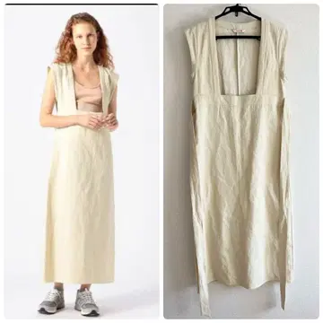 BACCA 코튼 메탈 에이프런 원피스