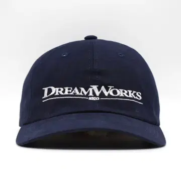 드림웍스 영화 기업 로고 자수 캡 네이비 빈티지