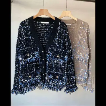 트위드풍 가디건