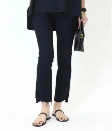 mother INSIDER CROP STEP FRAY 데님 블랙