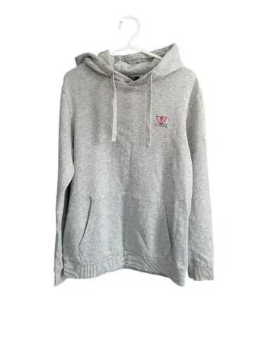 GUESS 그레이 후드 부착 후드티