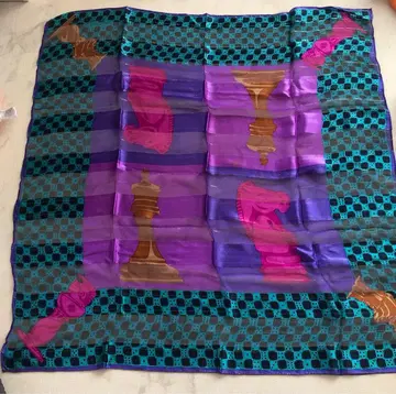 체스 디자인 대형 실크 스카프 Moonbat