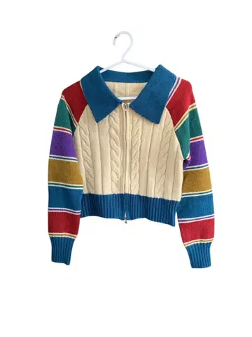 컬러풀 크롭 가디건