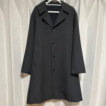 GU 지유 남성용 L 사이즈 체스터 코트 체크 무늬