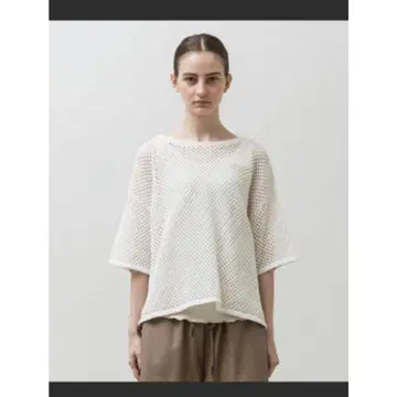 Allumer 크롭 메쉬 니트 풀오버