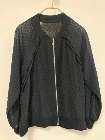 도트 무늬 집업 블루종 블랙