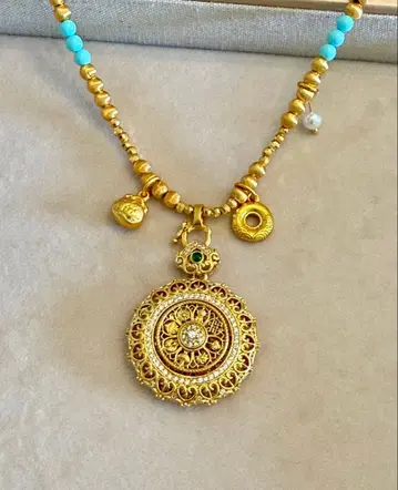 고품질 마와르 회전식 골드 만다라 펜던트 목걸이 만박 모델 새상품