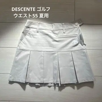 데상트 골프 화이트 플리츠 스커트 여성용 골프