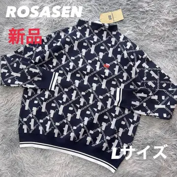 새상품 로서센 니트 스웨터 하이넥 모노그램 네이비 L 사이즈