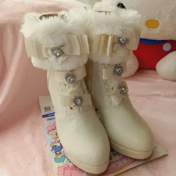 진화이트 앨리스 퍼 비쥬 리본 부츠 시마무라 화이트 화이트 겨울