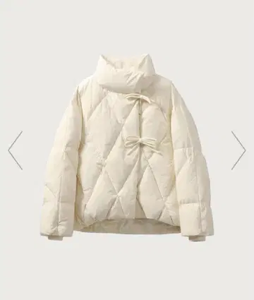 화이트 다운 자켓 다이아몬드 퀼팅 LA POMME