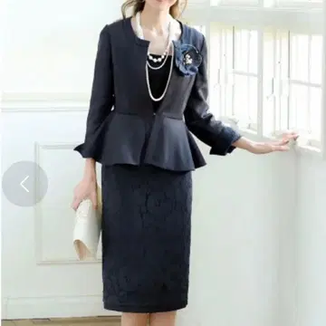 RUIRUE BOUTIQUE 리버서블 페플럼 자켓 & 스커트