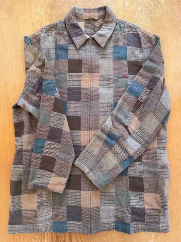 파파스 집업 체크 무늬 커버올 긴팔