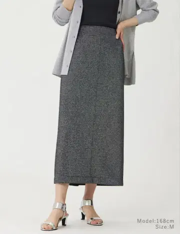 거의 미사용 PLST 플라스테 2025년 라메 저지 내로우 스커트